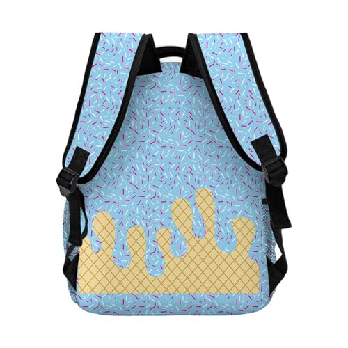 Ice Cream Backpack with Side Pockets, Cute Large Capacity Daypack, for Women Men Daily Use Travel Hiking Camping (White)4