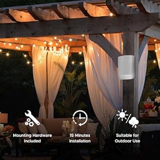 Sound Bass Move Speaker Wall Mount Bracket, Weatherproof, Compatible with Sonos Move Version 1 & 2, Including Mounting Accessories, Lunar White