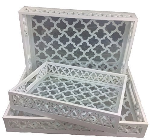 ELBMÖBEL lOT dE 3 aM 47-8 bETTTABLETT pLATEAU dE pRÉSENTATION eN bOIS aVEC pLATEAU