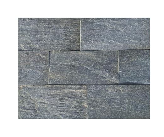 Kalu Creations – Rivestimento in Serizzo Verde Naturale 30x15 cm (8 Pezzi) – Pietra Antiscivolo e Impermeabile per Interno ed Esterno – Design Elegante per Pareti, Caminetti, Facciate