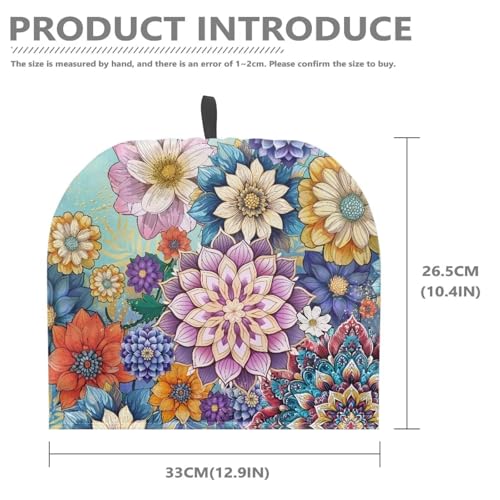 Image of Mandala Flower Tea Cozy Keep Warm Teapot Insulation Cover Bohemia Tea Cosy for Teapot Boho Home Kitchen Decorative