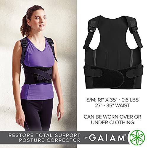 Gaiam-Restore-Total-Support-Posture-Corrector-for-Women-Men-Neoprene-Back-Straightener-Adjustable-Straps-Compact-Brace-Support-for-Clavicle-Neck-Shoulder-Invisible-Pain-Relief