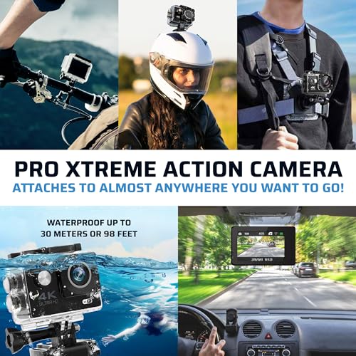 Image of Pro Xtreme 4K Action Camera - Ultra HD Waterproof Camera Video Camera with Wi-Fi, 170 Wide Angle Lens, Image Stabilization, Multiple Mounting Options - Perfect Underwater Camera Snorkeling
