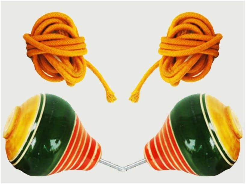 Buy Marutham Pambaram Game Spinning Top Pack of 2 Wooden Spinning