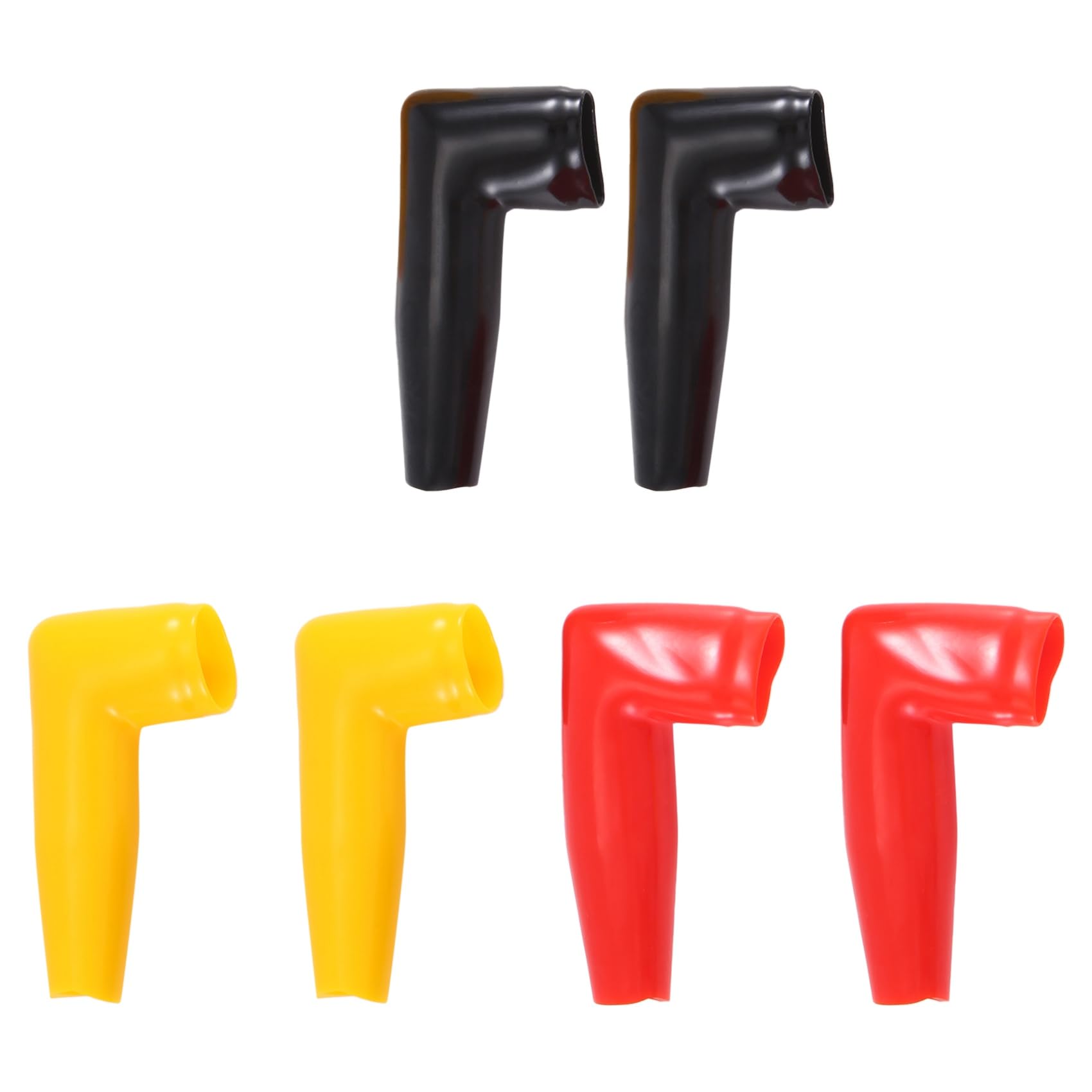 6Pc Moteur de Garde éLectrique Câble de Treuil Cache-Gaine Couvercle en Caoutchouc Noir + Rouge + Jaune