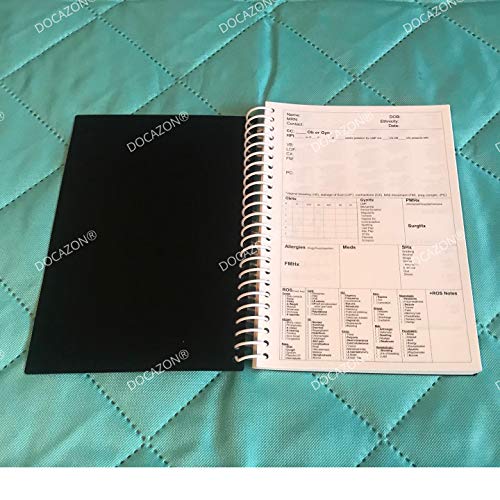 Docazon Ob/Gyn 2.0 | The Perfect Obstetrics & Gynecology History & Physical Exam Notebook (Spiral, Water Proof, Disinfectable, Mr Safe, 100 Patient Sheets, 5.5" X 8.5" Pocket Size) #TOP3