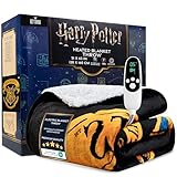 Harry Potter Gifts Heated Blanket Electric, Luxurious Soft Fleece Throw, Fast Heating with 9 Heat Settings & Auto Shut-Off, 50x65in (Black Harry Potter, Throw US)