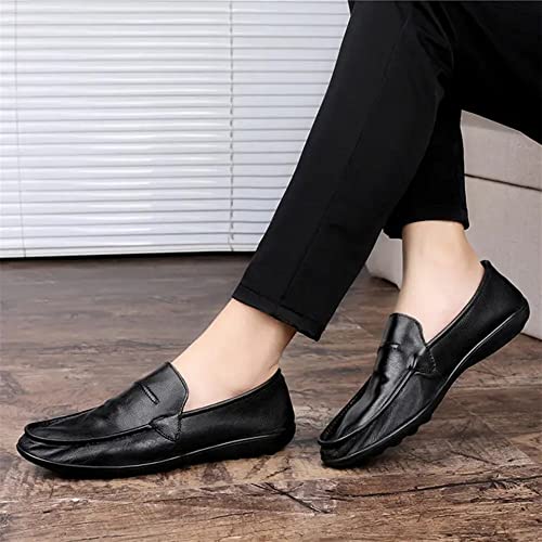 Men's Loafers Venetian Loafers Solid Colors Breathable Leather Flat Heel Flexible Anti-Slip Party Slip-ons4