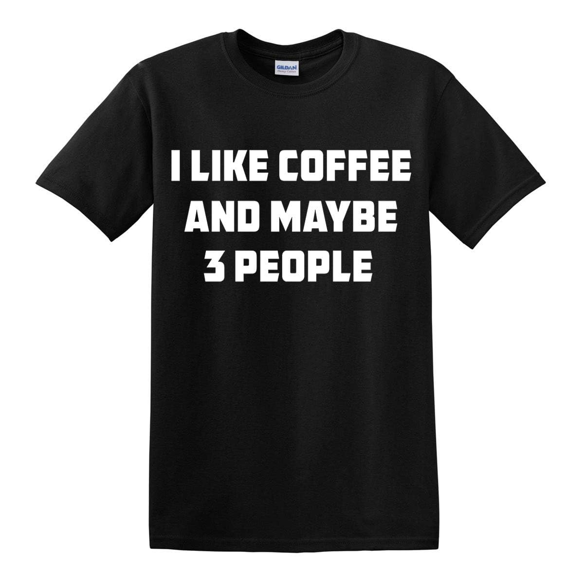 Trend Gear Men's Black I Like Coffee And Maybe 3 People Funny T-Shirt (3Xl)