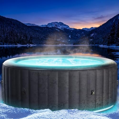 BRAST Whirlpool aufblasbar MSpa Aurora mit LED-Beleuchtung für 6 Personen Ø204x70cm In- Outdoor...