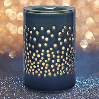 Bobolyn Ceramic Electric Oil Burner Wax Melts Warmer Melter Fragrance Oil Burner for Home Office Bedroom Living Room Gifts Decor (Blue-Halo House)