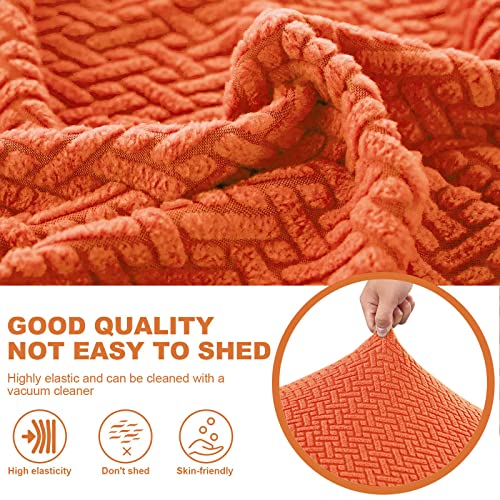 2023 New Wear-Resistant Sofa Ottoman Cover, Stretch Rectangle Ottoman Slipcovers, Foot Stool Slipcover, Removable Footrest Stool Covers, Folding Storage Stool Furniture Protector(Weave Orange,L) #TOP4