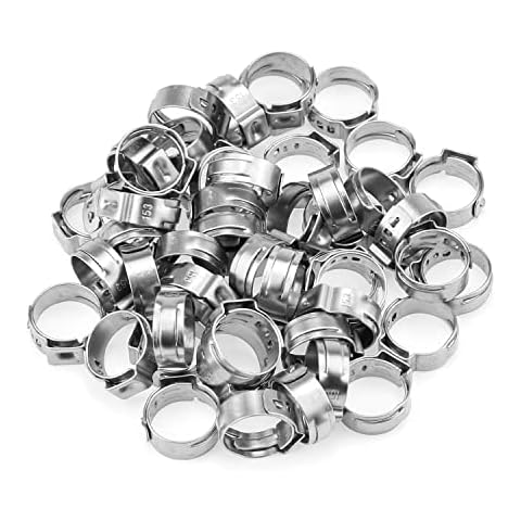 HELIFOUNER 50-Piece Stainless Steel Hose Clamps Cover