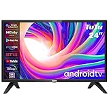 TuTu TUS24HF1A 24 Pulgadas Televisor Android TV HD Ready Smart TV Dolby Audio Chromecast Funciona con Triple Sintonizador Youtube Netflix Prime Vdeo DAZN Google Assistant WiFi Bluetooth Negro