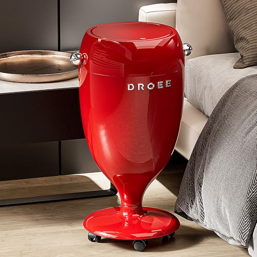 Caneca de basura grande con ruedas y tapa roja miniatura 6
