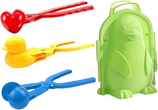 Liummrcy Snowball Maker Tool Kit Duck Heart Penguin Snow Mold Outdoor Games Toy 4PCS Snowball Maker Tool Kit, Winter Snow Toys Kit, Outdoor Snow Toy, Play Snow Game Toys, Snowball Making Toy,