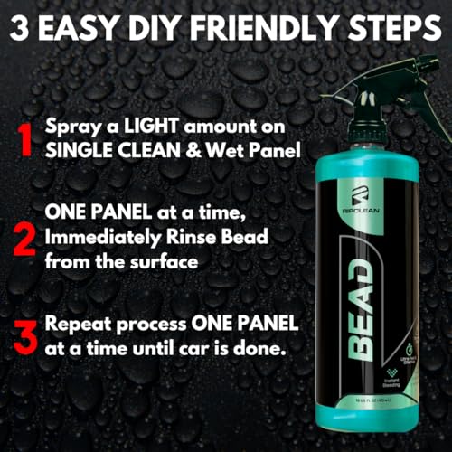 Image of Ripclean Bead - 16OZ, Hydrophobic Ceramic Spray On, No Buff, Coating for Cars and Vehicles - High Gloss Solutions for Car Paint Wheels and Glass - Spray On, Rinse Off Easy DIY Use Formula