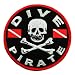 Dive Pirate Patch Embroidered Iron On Scuba Diving Jolly Roger Skull Crossbones Emblem Souvenir
