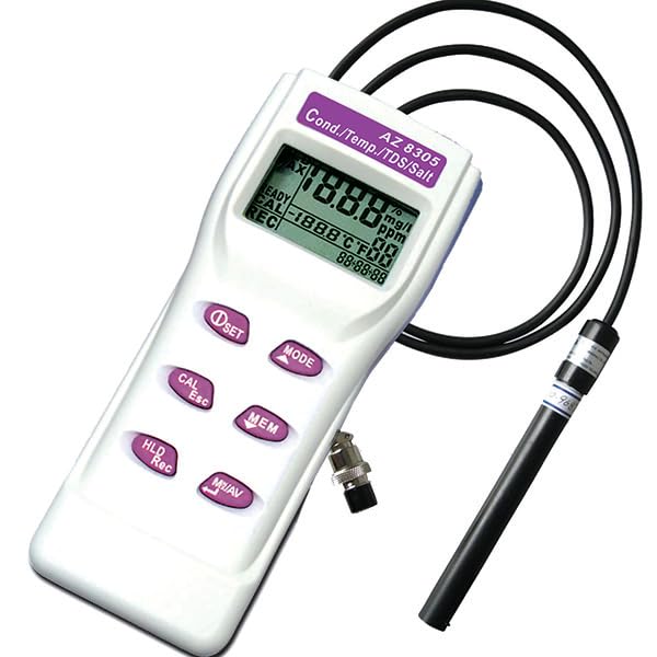 Portable Water Quality Tester, Conductivity, TDS & Temperature Meter 3 in 1, Handheld Conductivity Meter with Probe