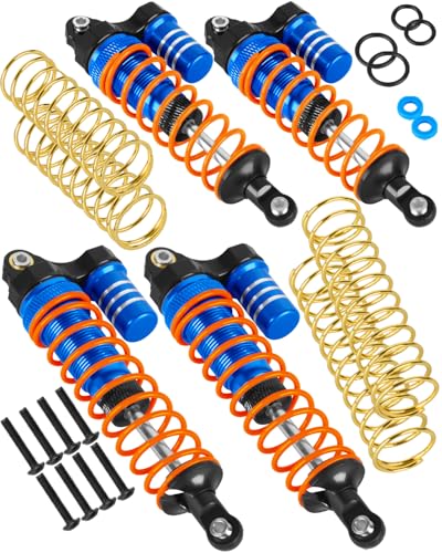 RCHuiWow RC Shocks Absorber Upgrades Part for 1/10 Slash 4x4/2WD(VXL),Rustler 4x4/2WD(VXL),Stampede 4x4/2WD(VXL),Bandit 4x4/2WD(VXL) 4WD 2WD RC Car,Alloy Front Rear Big Bore Shocks Absorber,Navy Blue