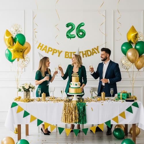 Image of TONIFUL 20 Pcs Number Balloon 2 Set 16 Inch Green 0-9 Numbers Balloons
