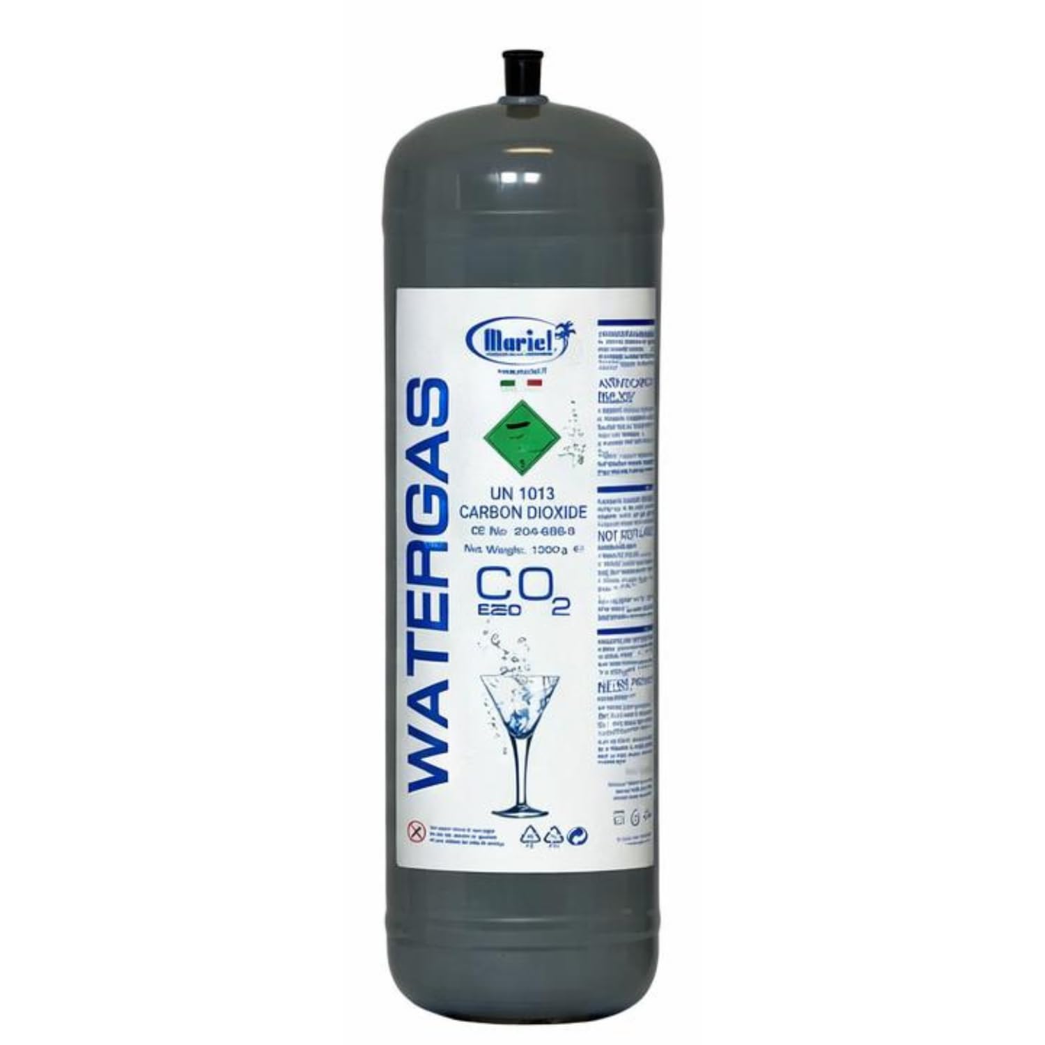 Tecno Cold | Bombola CO2 1300 g Alimentare E290 per Gasatore – CO2 per Acqua Frizzante – Bombole CO2 Monouso M11x1 per Casa e Ufficio