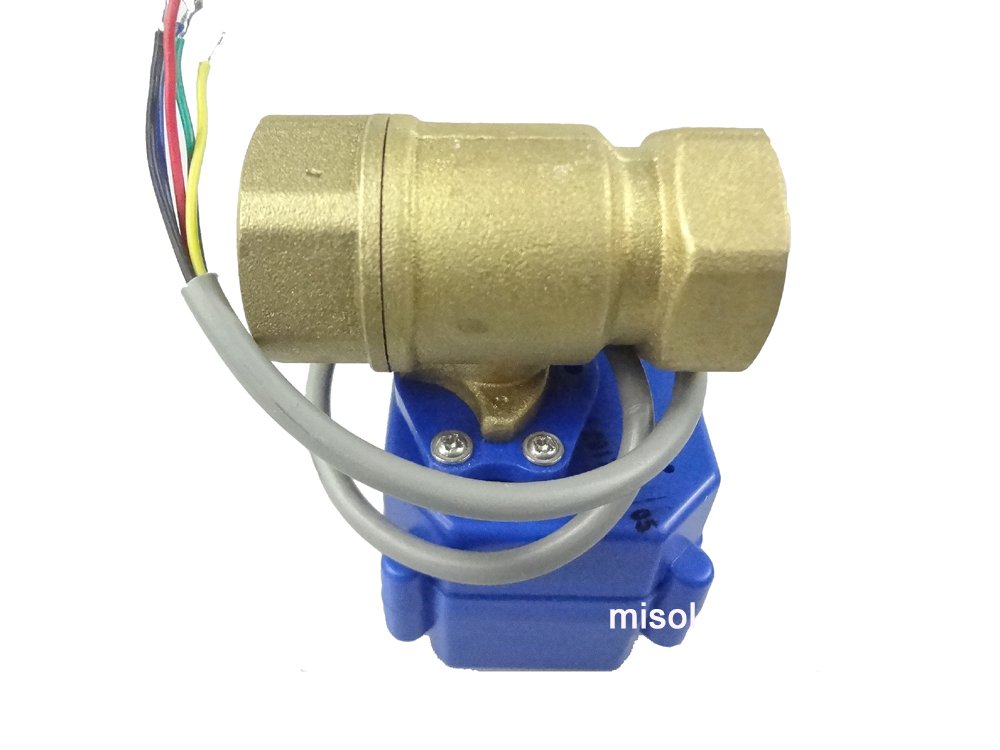 MISOL 1 pcs of motorized valve brass, G3/4" DN20, 2 way, CR05, 12VDC, electrical valve, motorized ball valve/Valve à boisseau motorisé, vanne électrique/Soupape à bille
