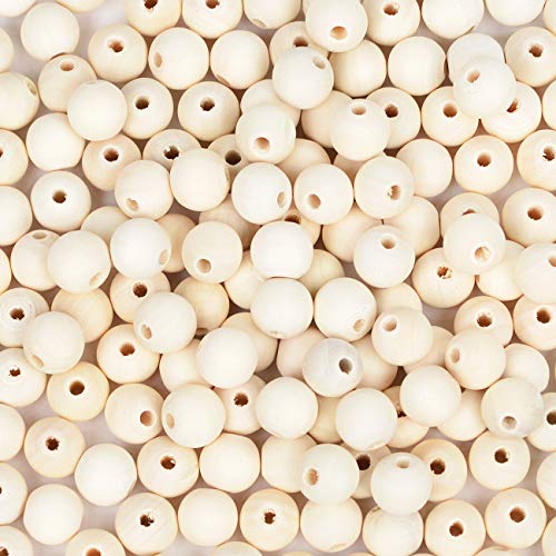 300pcs 20mm Natural Wooden Beads for Crafts - Kingcraft Loose Solid Wooden Spacer Beads