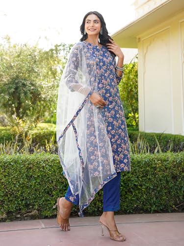 Image of Vaamsi Women's Printed Straight Kurta Pant With Dupatta Set | kurta sets for woman