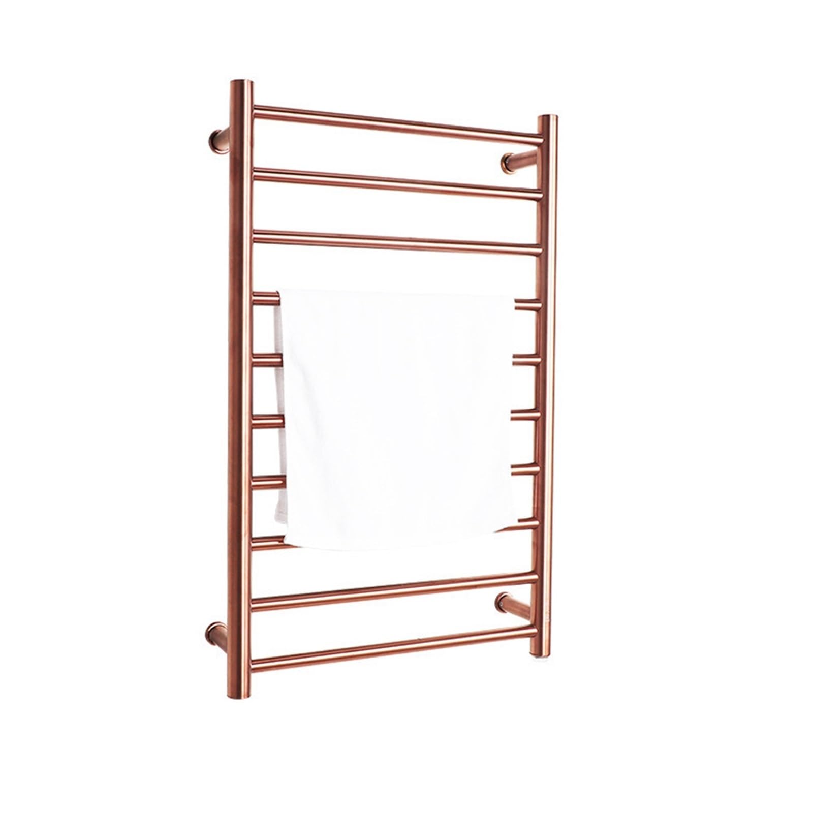 Toallero calefactor de acero inoxidable 304 en oro rosa para un baño elegante y moderno