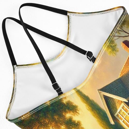 Seaside Cottage Flowers Girls Swimsuit Bathing Suit One Piece Swimsuits Summer Beach Swimwear4