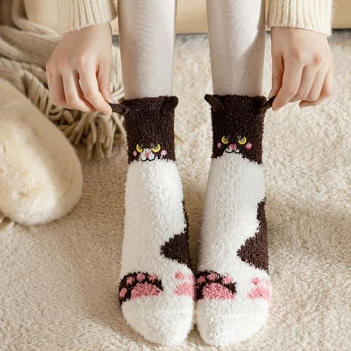 Image of Benefeet Sox Funny Animal Fuzzy Socks for Women Girls - Cute Fluffy Slippers, Cozy Warm Winter Plush Sleeping Socks