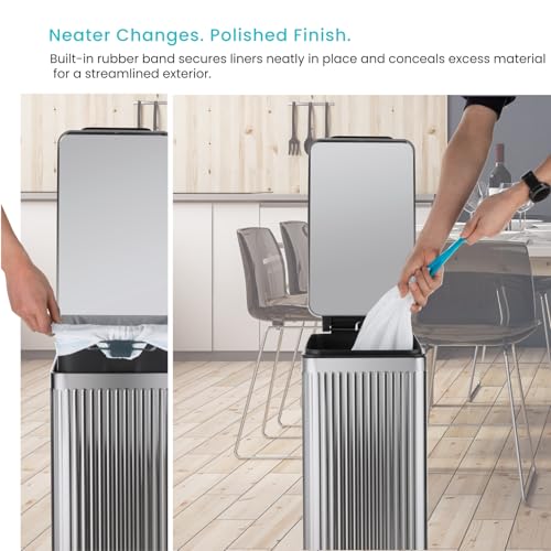 Image of Home Zone Living 12 Gallon Kitchen Trash Can with Slim Fit Design