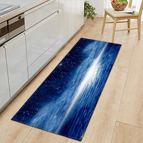 Teppichläufer ​Küchenläufer Bereich Teppich Teppichbodenmatte für den Heimbereich Bodenmatte für Wohnzimmer Badezimmer Dekoration Teppich Anti-Rutsch Meteor 80X120CM Cover