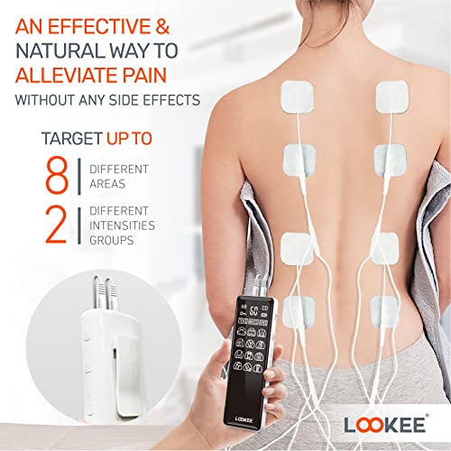 Lookee Premium Led 4-Channel Tens Unit Ems Massage Muscle Stimulator For Pain Relief Therapy, Independent 4 Channels Electric Pulse Massager With 36 Programs And 40 Intensity Levels #TOP2