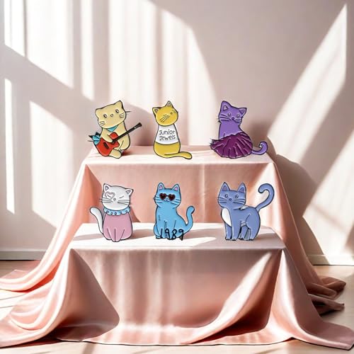 Image of Cute Enamel Pins for Backpacks - Cartoon Lapel Pins - Purple Cat Anime brooch pins for Women Charming