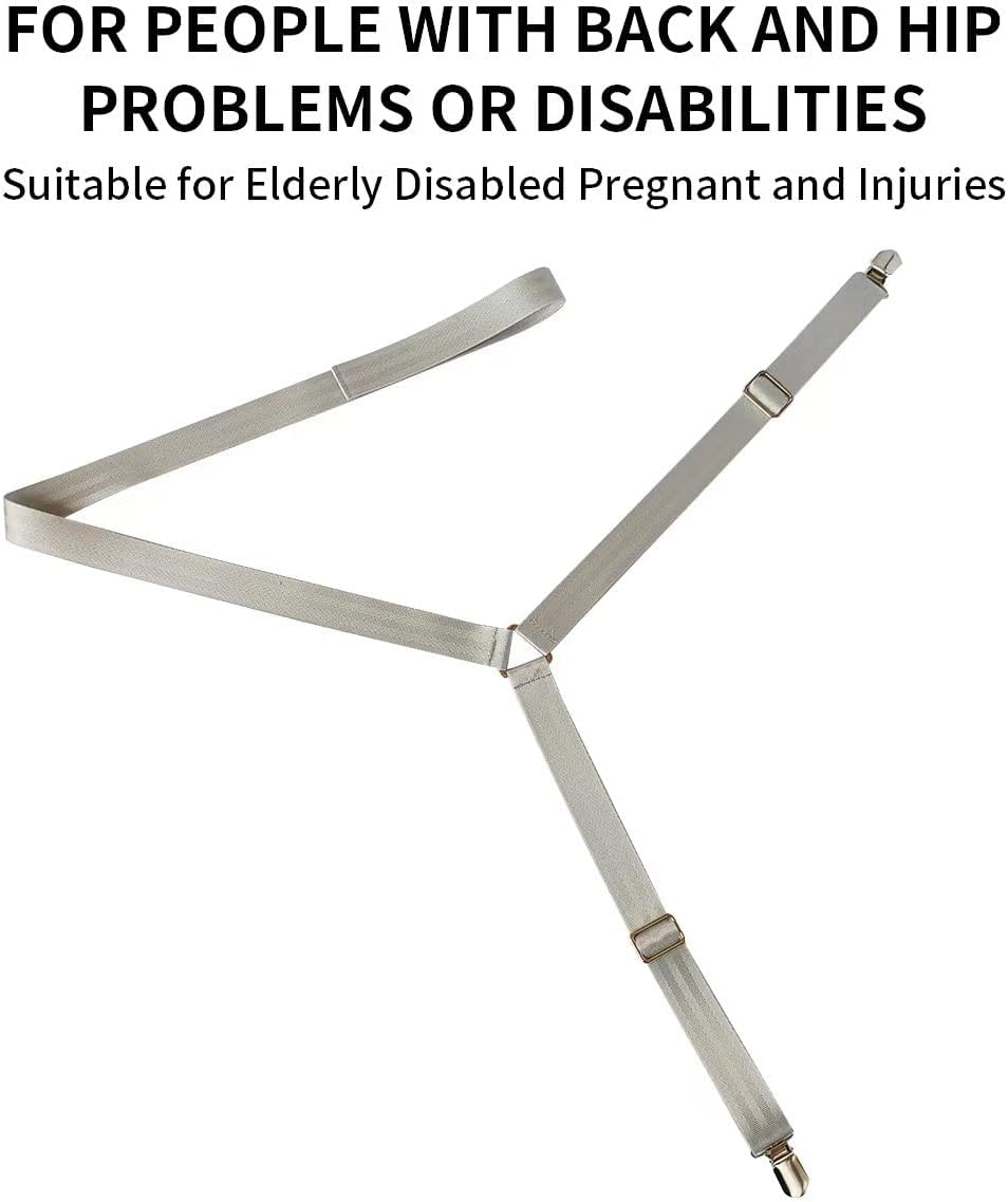 Clip and Pull Dressing Aids Pants Wearing Assist Tool Device Adjustable Clip Belts No Need Bend for Elderly Disabled Pregnant Injuries Pants Helper (Grey) image 3 of 5 B0C4F5RBV8