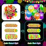 Neon Birthday Party Decoration Glow in The Dark Party Supplies Let's Glow Backdrop Banner Neon Fluorescent Balloons Garland Arch Kit Star Hanging Swirl Black Light Reactive Glow Tape Neon Streamer - Image 4