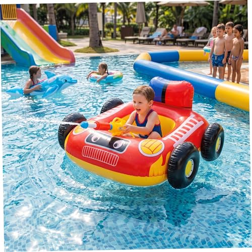 Flotteur de piscine pour enfants rouge en PVC avec pistolet à eau intégré
