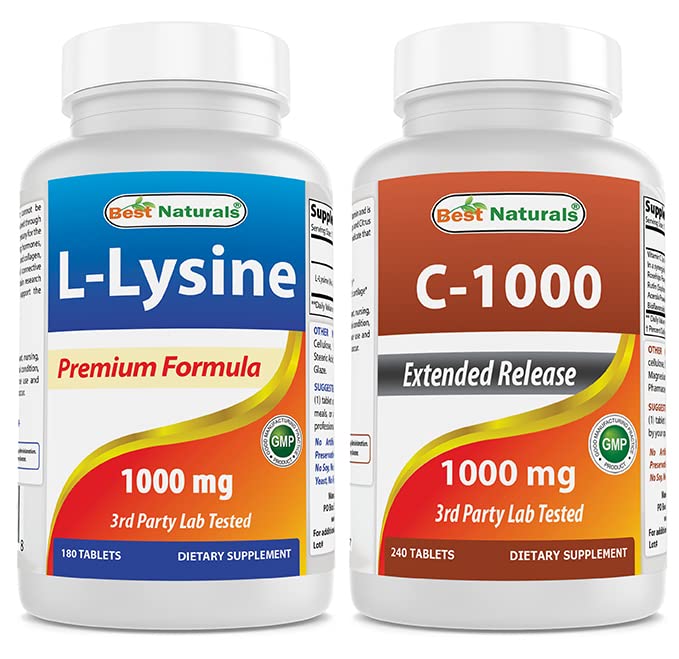 Best Naturals L-Lysine 1000mg & Vitamin C 1000 mg