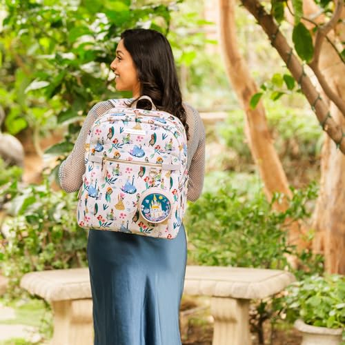 Petunia Pickle Bottom 2-in-1 Provisions Breast Pump & Diaper Bag, Designed for Busy Parents, Spacious Main Compartment, Disney Princess Courage & Kindness