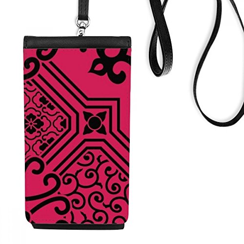 Sacoche smartphone en cuir suspendu noir pochette portable et porte-monnaie