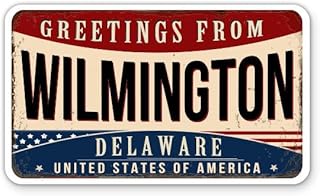 Squiddy Greetings from Wilmington Delaware Vinyl Sticker | Travel Souvenir Decal for Car, Laptop, Notebook | 5.5 inch Wide