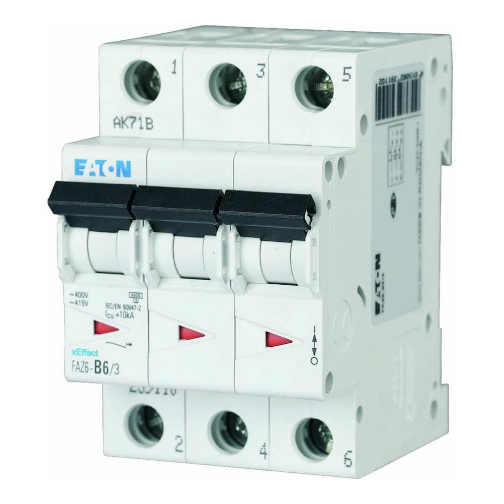 EATON FAZ6-B16/3 Automatischer Magnetothermischer Schalter FAZ6, 3P, 16A, Gebogen B