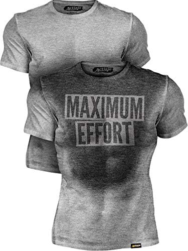 Actizio Men's Workout Shirt Sweat Activated Motivational Exercise Gym Moisture Wicking Fitness - I Can I Will