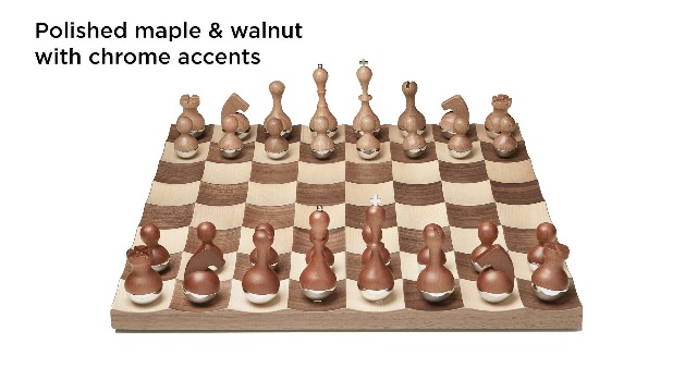 Juego de Ajedrez Wobble para 2 Jugadores, Edad Recomendada a Partir de 5 Años, Madera de Nogal miniatura 7