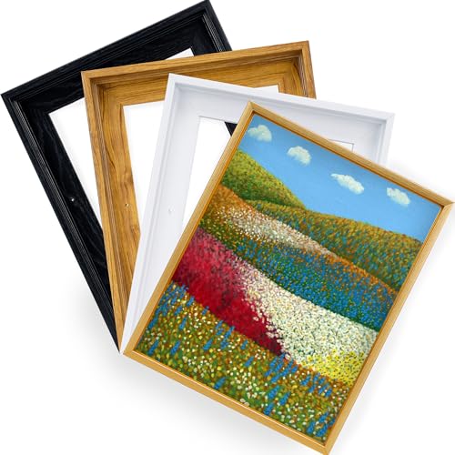 Image of 11x14 Canvas Floater Frame with 0.6 inch-0.9 inch Deep, Canvas Floating Frame for Oil Painting, Art Prints Artwork Frames(11 inchx14 inch,White)
