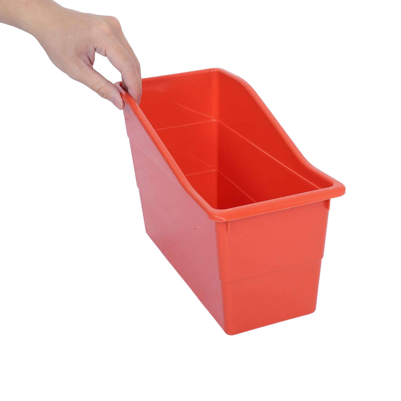 SOLUSTRE 6 pojemników do przechowywania książek w klasie - plastikowe pudełka do układania w stosy na zeszyty i papiery - kolorowe artykuły do ​​rękodzieła, książki, artykuły plastyczne, przekąski,