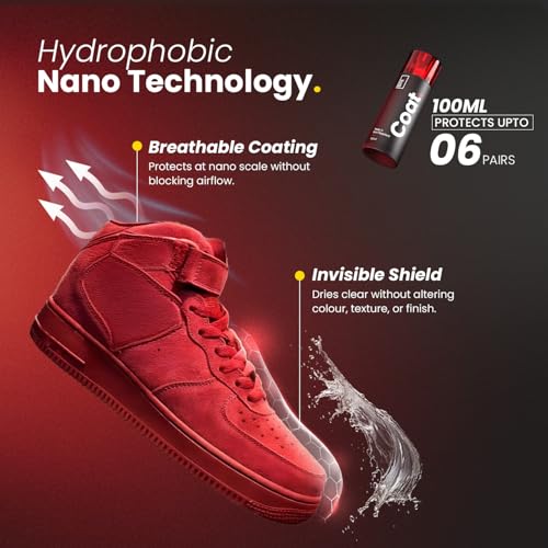 Image of SHOEGR Coat Water & Stain Repellent 200 ml | Invisible Waterproof Shield for Sneakers, Suede, Nubuck, Leather, Trainers, Canvas & Bags | Nano Protection from rain and dust
