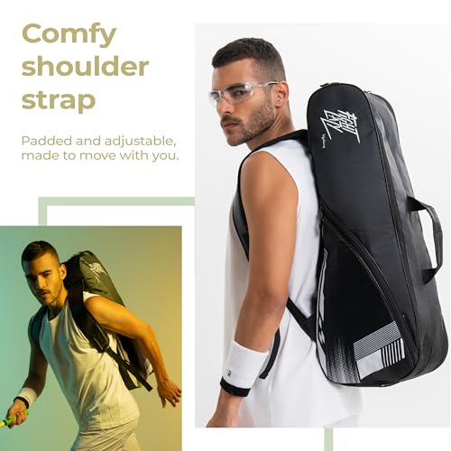 Image of Lifelong Badminton Kit Bag for Men & Women | Dual Compartment, Personal Care Pouch | Water-Resistant, Soft Pads, Adjustable Strap |